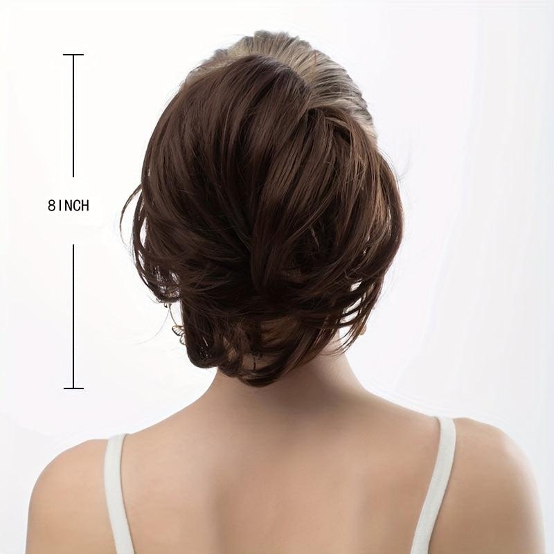 Short Straight Hair Bun Ponytail Extension