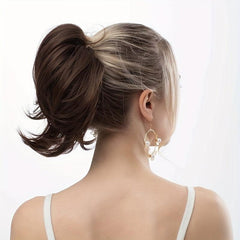 Short Straight Hair Bun Ponytail Extension