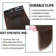 30 48 Cm Straight Hair Extensions Synthetic Fiber Hair Pieces 2 Clips