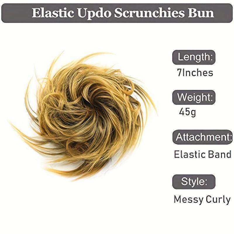 Synthetic Hair Bun Ponytail Hair Extension Scrunchie Curly Wavy