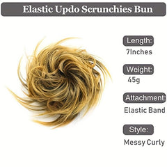 Synthetic Hair Bun Ponytail Hair Extension Scrunchie Curly Wavy