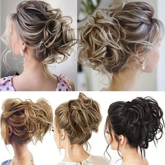 Synthetic Hair Bun Ponytail Hair Extension Scrunchie Curly Wavy