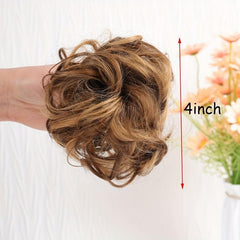 Messy Curly Hair Bun Chignon Elastic Ponytail Scrunchie Hair Band Hair Pieces