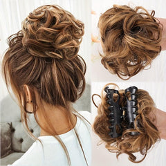 Messy Curly Hair Bun Chignon Elastic Ponytail Scrunchie Hair Band Hair Pieces