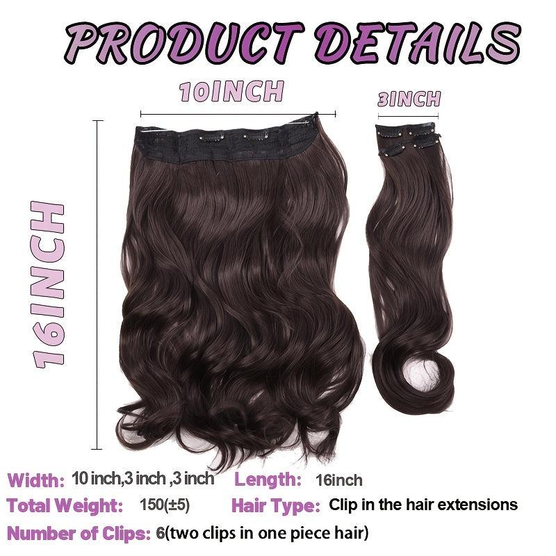 40 Fish Line Hair 6 Clips Hair Extensions Body Wavy Invisible Wire Hairpieces