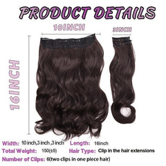 40 Fish Line Hair 6 Clips Hair Extensions Body Wavy Invisible Wire Hairpieces