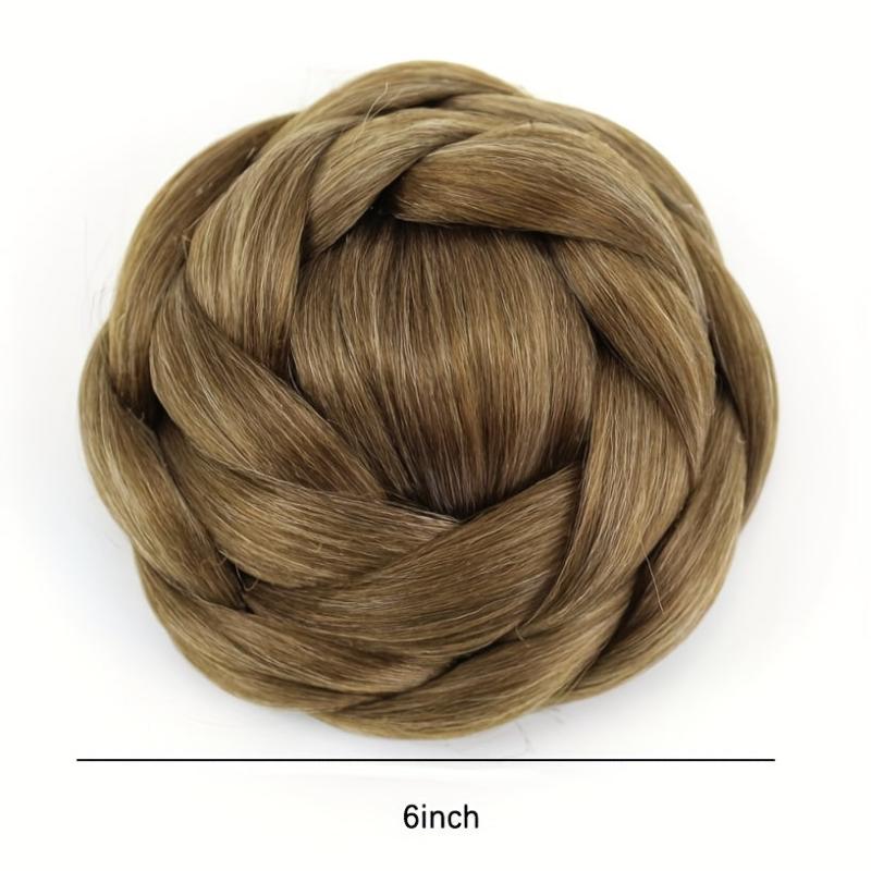 Braided Scrunchie Hair Bun Donut Updo Braided Hairpiece Clip In