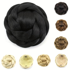 Braided Scrunchie Hair Bun Donut Updo Braided Hairpiece Clip In