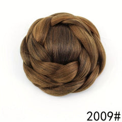 Braided Scrunchie Hair Bun Donut Updo Braided Hairpiece Clip In