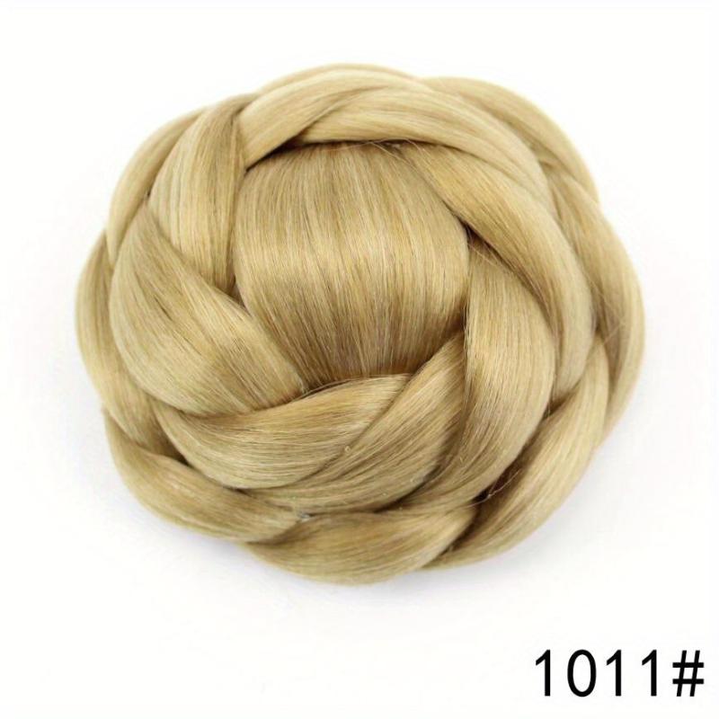 Braided Scrunchie Hair Bun Donut Updo Braided Hairpiece Clip In