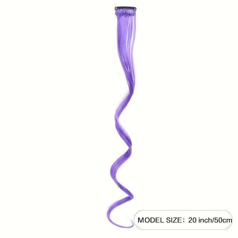 Curly Wavy Hair Extensions 50 8 Cm Colorful Hair Pieces Y2K Party