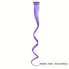 Curly Wavy Hair Extensions 50 8 Cm Colorful Hair Pieces Y2K Party