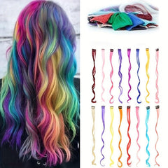 Curly Wavy Hair Extensions 50 8 Cm Colorful Hair Pieces Y2K Party