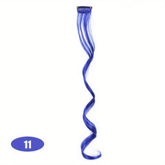 Curly Wavy Hair Extensions 50 8 Cm Colorful Hair Pieces Y2K Party