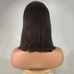 Short Bob Straight Human Hair Wig with Bangs 15-56 cm