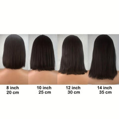 Short Bob Straight Human Hair Wig with Bangs 15-56 cm