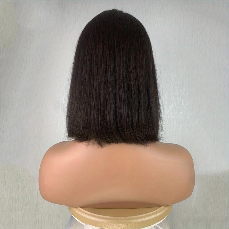 Short Bob Straight Human Hair Wig with Bangs 15-56 cm