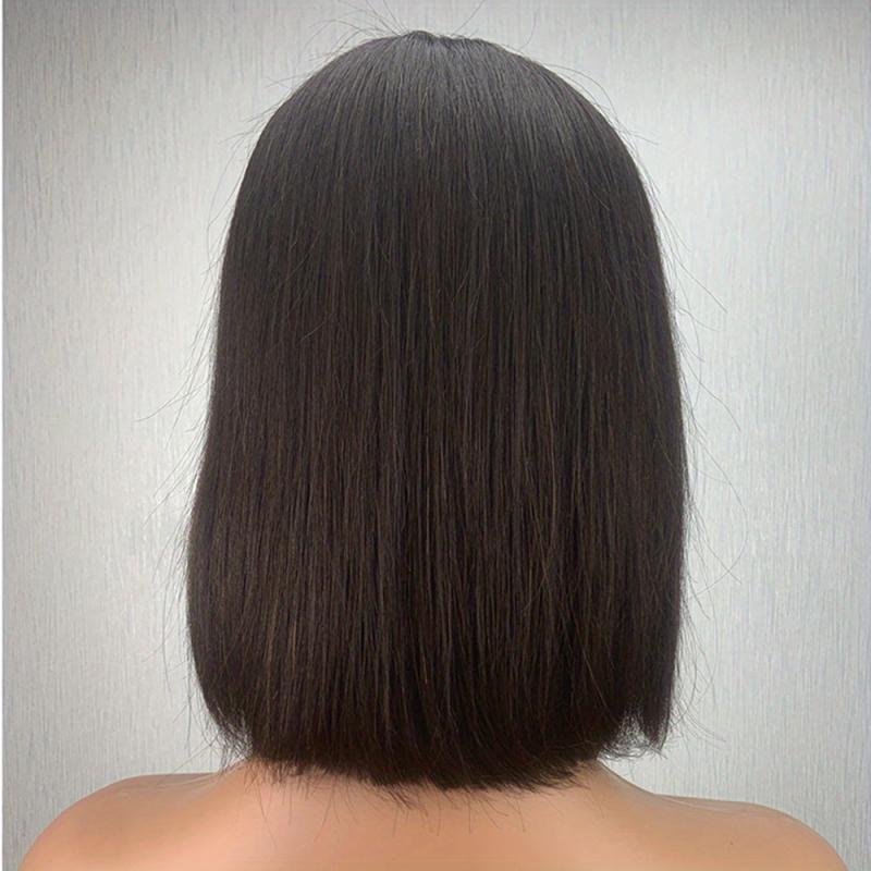 Short Bob Straight Human Hair Wig with Bangs 15-56 cm