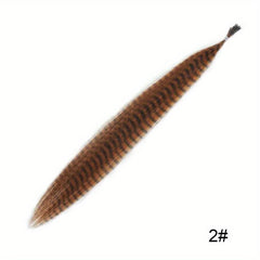 10pcs Colored Feather Hair Extensions 40-64 Cm Synthetic Fiber Stylish for Women