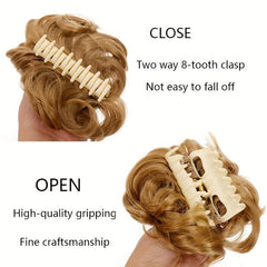 Chic Claw Clip Hair Extensions for Messy Buns & Updos