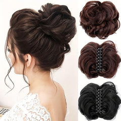 Chic Claw Clip Hair Extensions for Messy Buns & Updos