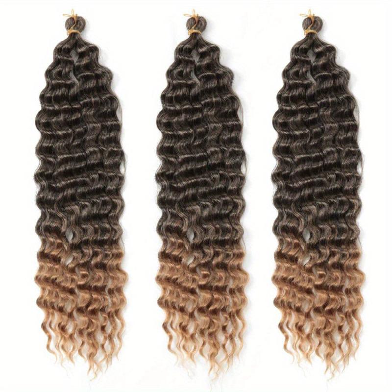 55 88cm Deep Wave Twist Crochet Hair Extensions Synthetic Curly Crochet Braiding
