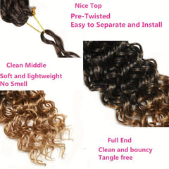55 88cm Deep Wave Twist Crochet Hair Extensions Synthetic Curly Crochet Braiding