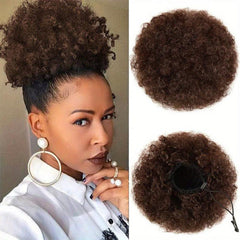 Afro Puff Drawstring Ponytail Extensions Kinky Curly Hair Bun