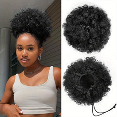 Afro Puff Drawstring Ponytail Extensions Kinky Curly Hair Bun