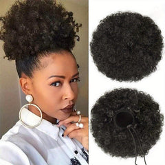 Afro Puff Drawstring Ponytail Extensions Kinky Curly Hair Bun