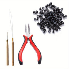 Hair Extension Set with Pliers, Needle Puller, Looper, Rings, and Buckles