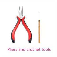 Hair Extension Set with Pliers, Needle Puller, Looper, Rings, and Buckles