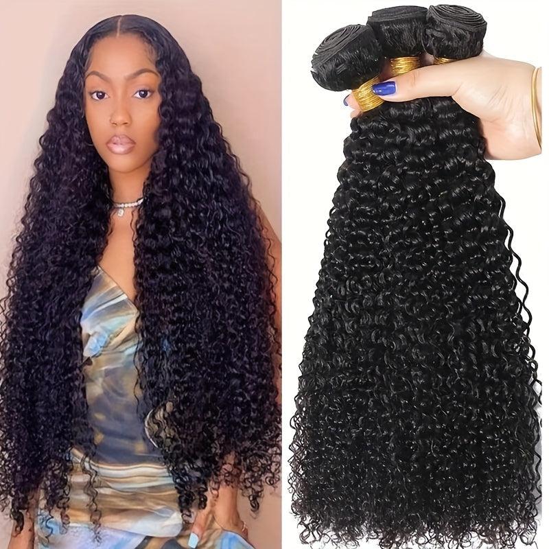 Kinky Curly Virgin Human Hair Bundles Natural Weave Hair Extension 20-32-76