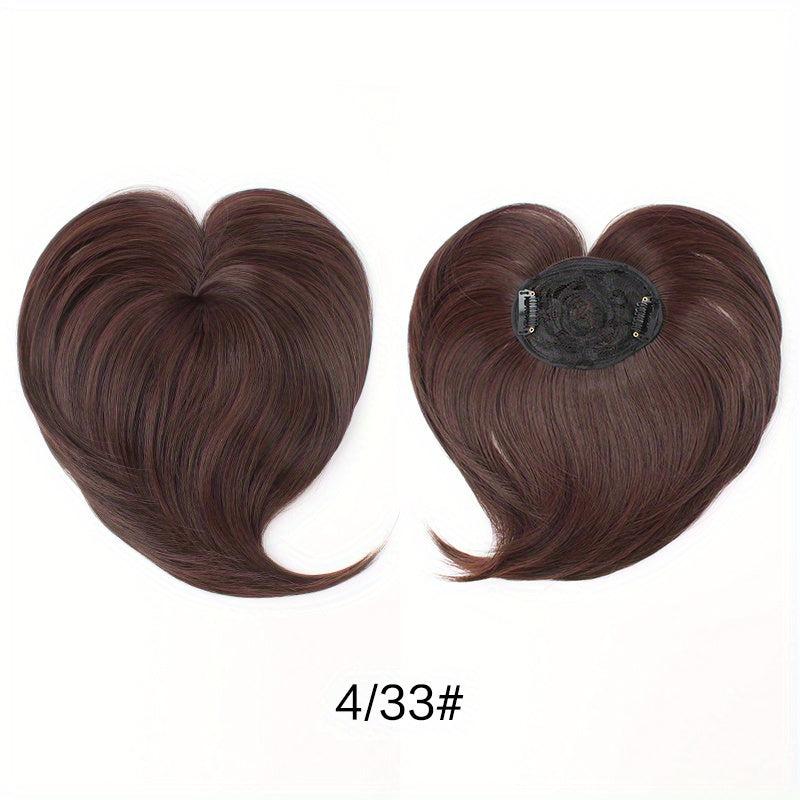 Heat Resistant Synthetic Hair Topper with Bangs Clip In Silk Hair Pieces