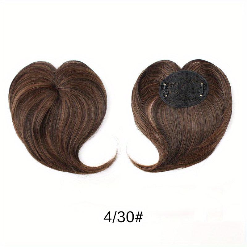 Heat Resistant Synthetic Hair Topper with Bangs Clip In Silk Hair Pieces