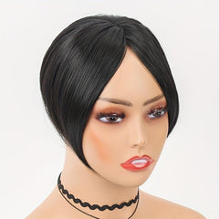 Heat Resistant Synthetic Hair Topper with Bangs Clip In Silk Hair Pieces