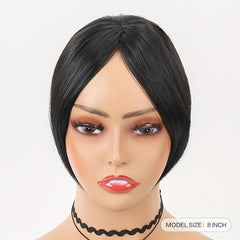 Heat Resistant Synthetic Hair Topper with Bangs Clip In Silk Hair Pieces