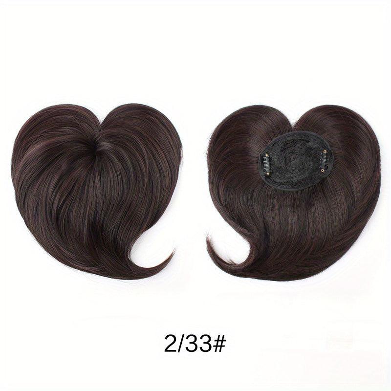 Heat Resistant Synthetic Hair Topper with Bangs Clip In Silk Hair Pieces
