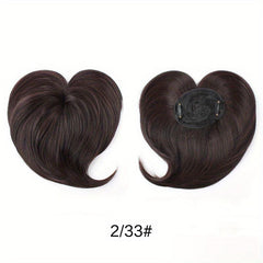 Heat Resistant Synthetic Hair Topper with Bangs Clip In Silk Hair Pieces