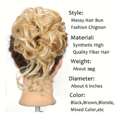 Curly Wave Chignon Messy Bun Hair Piece Tousled Updo Bun Ponytail Hairpieces