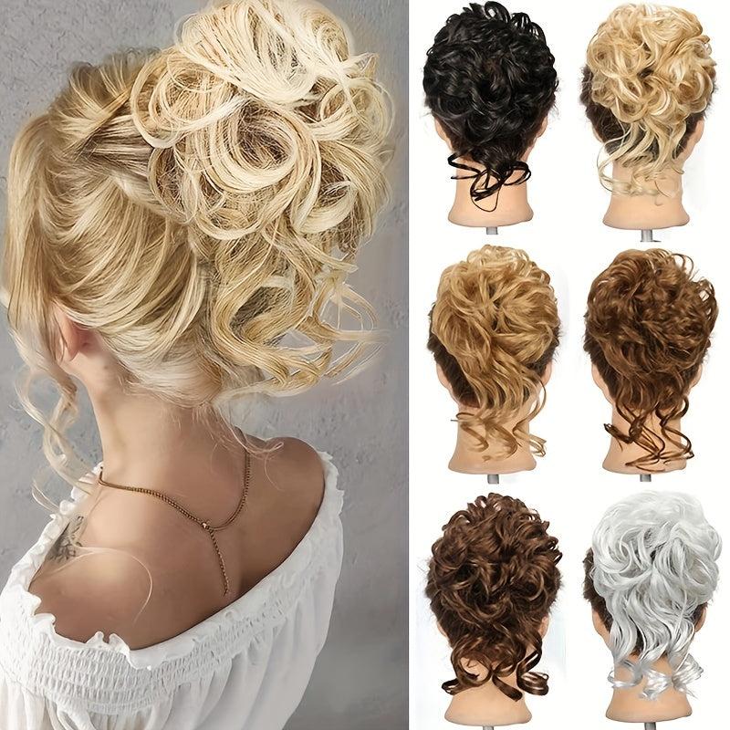 Curly Wave Chignon Messy Bun Hair Piece Tousled Updo Bun Ponytail Hairpieces