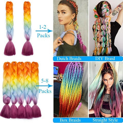 Colorful Jumbo Braiding Hair Extensions - 1 Pack