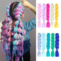 Colorful Jumbo Braiding Hair Extensions - 1 Pack