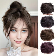 Synthetic Hair Chignon Bun Scrunchy Ponytail Hairpiece Elastic Bands Updo