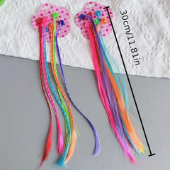 6pcs Girls Braided Hair Clips Extended Grip Clips Multicolor Hair Clips