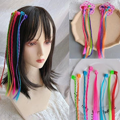 6pcs Girls Braided Hair Clips Extended Grip Clips Multicolor Hair Clips