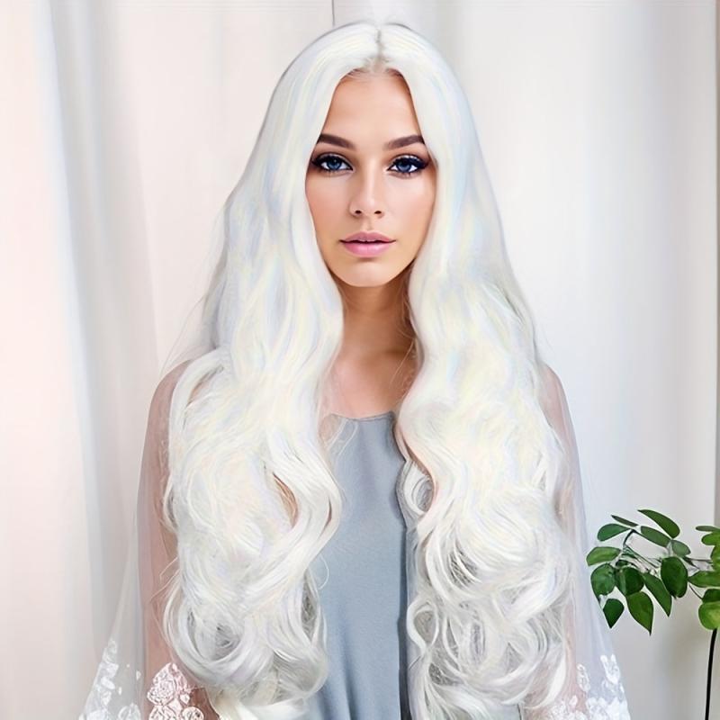 Colorful Long Curly Wavy Wig Synthetic Wig For Halloween Party