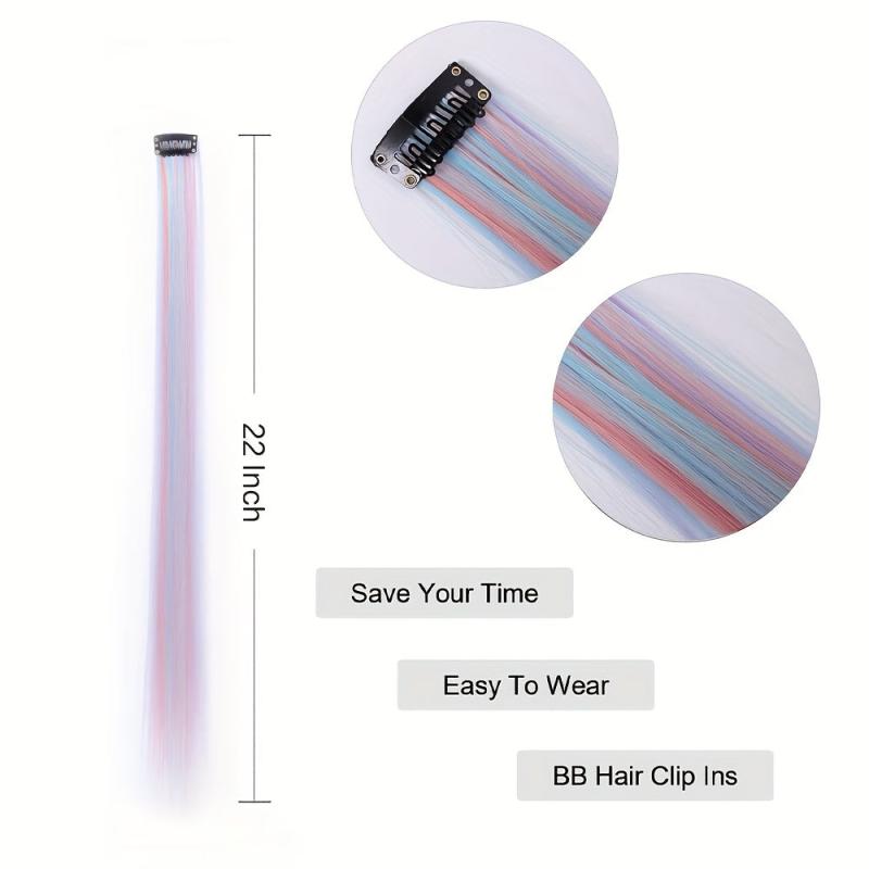 Colorful Straight Hair Extensions Clip In Colorful Hair Extensions