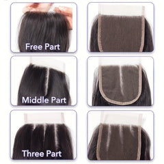4x4 Lace Closure Straight Virgin Hair Baby Hair