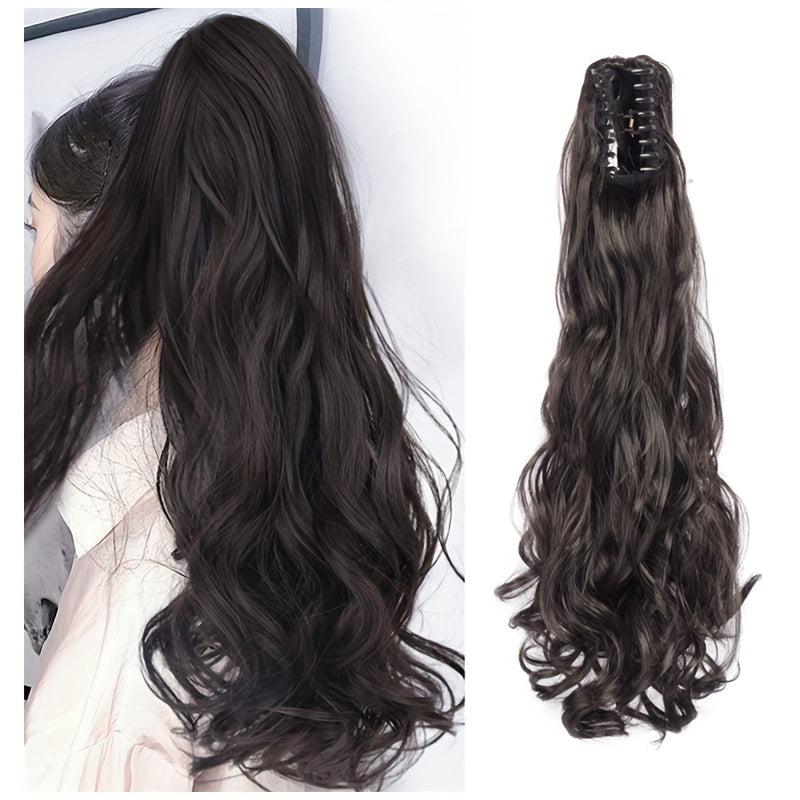 Long Wavy Ponytail Extensions Claw Clip In Hair Extensions Synthetic